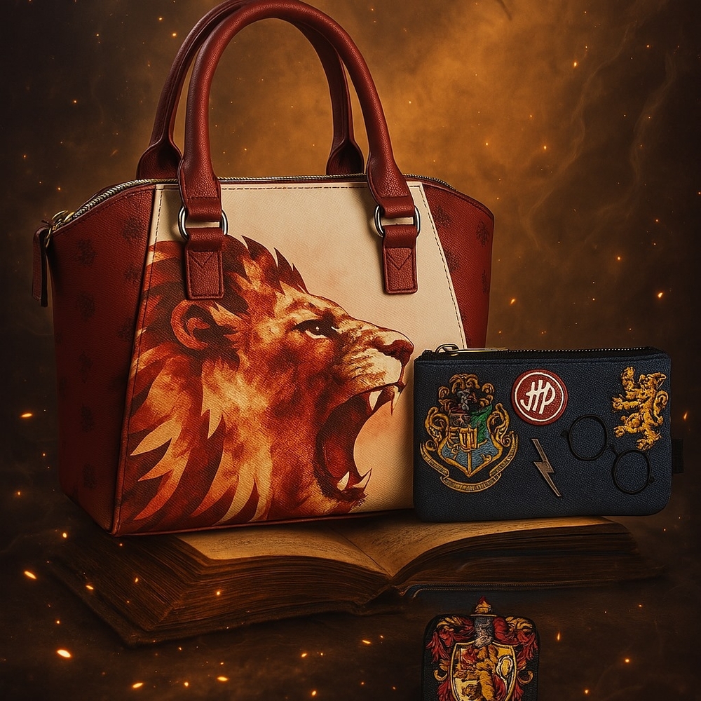 Harry Potter Gryffindor White and Red Satchel Bag with HP Makeup pouch